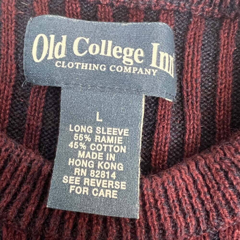 VTG Ribbed Sweater Mens Large Red Grunge Preppy Ivy League Retro Y2K Normcore - Picture 4 of 10